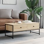 vidaXL Table basse chêne sonoma 101x49x39 5 cm bois d'ingénierie
