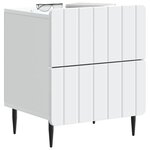 vidaXL Cabinet de chevet avec tiroir 2 Pièces Blanc 43 x 34 5 x 49 5 cm