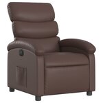vidaXL Fauteuil inclinable électrique Marron Similicuir