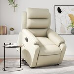 vidaXL Fauteuil inclinable électrique crème similicuir