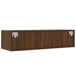 vidaXL Meuble TV avec lumières LED chêne marron 100X35 5x25 cm