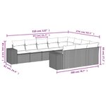 vidaXL Salon de jardin avec coussins 10 Pièces beige résine tressée