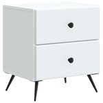 vidaXL Cabinet de chevet avec tiroir 2 Pièces Blanc 43 x 34 5 x 47 5 cm