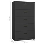 vidaXL Classeur Anthracite 90x46x164 cm Acier