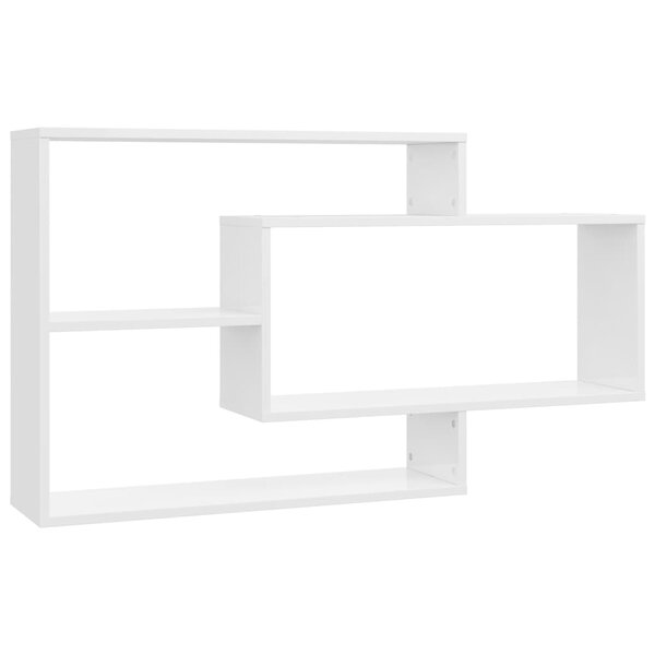 vidaXL Étagères murales blanc brillant 104x20x58 5 cm bois ingénierie