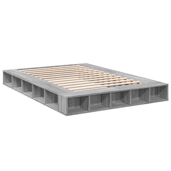 vidaXL Cadre de lit sonoma gris 150x200 cm bois d'ingénierie