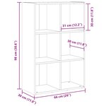 vidaXL Bibliothèque/Buffet chêne artisanal 66x30x98 cm bois ingénierie