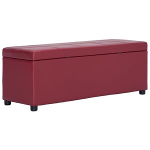Banc banquette avec compartiment de rangement 116 cm bordeaux similicuir 02_0010978