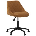 vidaXL Chaise pivotante de salle à manger Marron Velours
