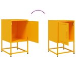 vidaXL Tables de chevet 2 Pièces jaune moutarde 36x39x60 5 cm acier