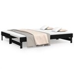 vidaXL Lit coulissant sans matelas noir 2x(100x200) cm