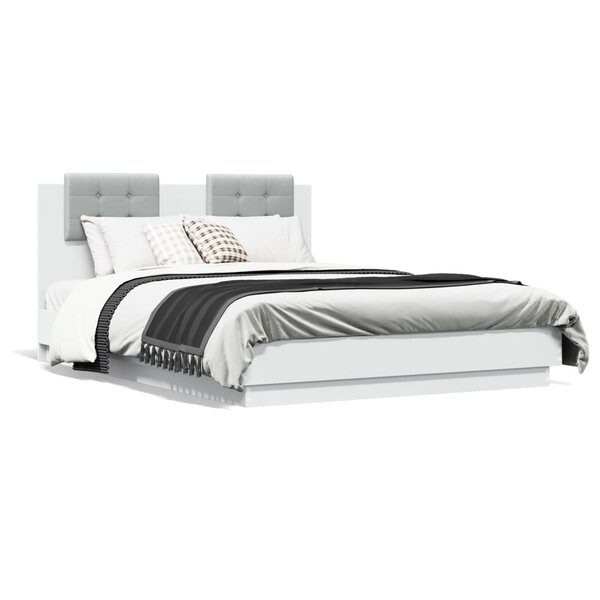 vidaXL Cadre de lit sans matelas blanc 140x190 cm