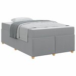 vidaXL Cadre de lit avec matelas Gris clair 120 x 190 cm tissu