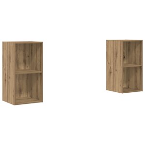 vidaXL Meuble TV mural 2 Pièces Chêne artisan 37 x 37 x 72 cm