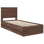 vidaXL Cadre de lit avec tiroir Chêne brun 90 x 190 cm Bois Ingénierie