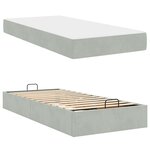vidaXL Cadre de lit avec matelas avec matelas 2 Pièces Gris clair Velours