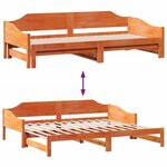 vidaXL Lit de jour et lit gigogne sans matelas 90x190 cm bois massif