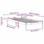 vidaXL Cadre de lit avec tables de chevet Marron Marron