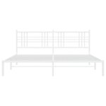 vidaXL Cadre de lit métal sans matelas et tête de lit blanc 183x213 cm
