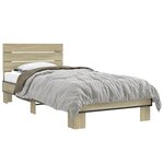 vidaXL Cadre de lit avec tête de lit Chêne Sonoma 80 x 200 cm