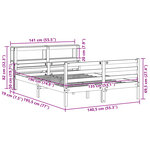 vidaXL Cadre de lit et tête de lit sans matelas blanc 135x190 cm
