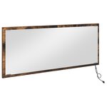 vidaXL Miroir de salle de bain LED Chêne fumé 90x8 5x37 cm Bois d'ingénierie