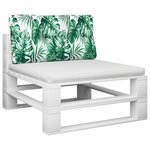 vidaXL Coussin de palette motif de feuilles 80x40x12 cm tissu