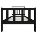 vidaXL Cadre de lit Noir Bois massif 100x200 cm