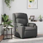 vidaXL Fauteuil de massage inclinable Gris Similicuir