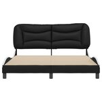 vidaXL Cadre de lit sans matelas noir et blanc 160x200 cm similicuir