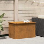 vidaXL Boîte de Rangement Extérieure Rouillé 80 x 50 5 x 50 cm Acier