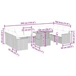 vidaXL Salon de jardin 11 Pièces avec coussins beige résine tressée
