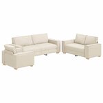vidaXL Ensemble de Canapés 3 Pièces Beige 220 x 80 x 84 cm