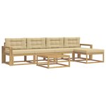 vidaXL Ensemble de canapés d'extérieur 6 pc Blanc et Beige Polyester