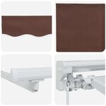 vidaXL Auvent Rétractable Marron 350x200 cm tissu