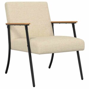 vidaXL fauteuil Crème 59 x 75 x 78 cm tissu