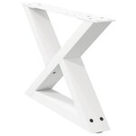 vidaXL Pieds de table basse 2 pièces Blanc 60 x (30-31 3) cm Acier