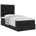 vidaXL Lit ottoman avec matelas noir 100x200 cm tissu