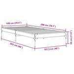 vidaXL Cadre de lit sans matelas noir 100x200 cm