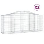 vidaXL Paniers à gabions arqués 2 Pièces 200x50x80/100 cm Fer galvanisé