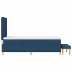 vidaXL Lit à ressorts avec coussin Bleu 200 x 90 cm tissu