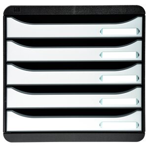 Module De Classement Big Box Plus 5 Tiroirs Glossy - Blanc Brillant - Exacompta