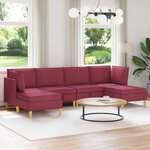 vidaXL Canapé modulaire avec rangement 6 Pièces Bordeaux Tissu