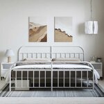 vidaXL Cadre de lit métal sans matelas et pied de lit blanc 193x203 cm