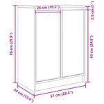 vidaXL Buffet vieux bois 57x34x76 cm bois d'ingénierie