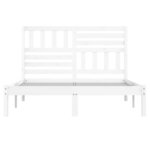 vidaXL Cadre de lit Blanc Bois de pin massif 140x200 cm
