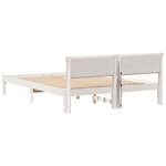 vidaXL Cadre de lit avec tête de lit Blanc 160 x 200 cm Pin massif