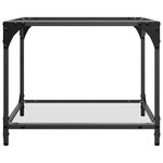 vidaXL Table basse avec dessus en verre transparent 50x50x40 cm acier