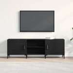 Meuble TV vidaXL Noir Chêne 150x30x50 cm Bois d'ingénierie