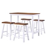vidaXL Table et tabouret de bar 5 Pièces Bois massif